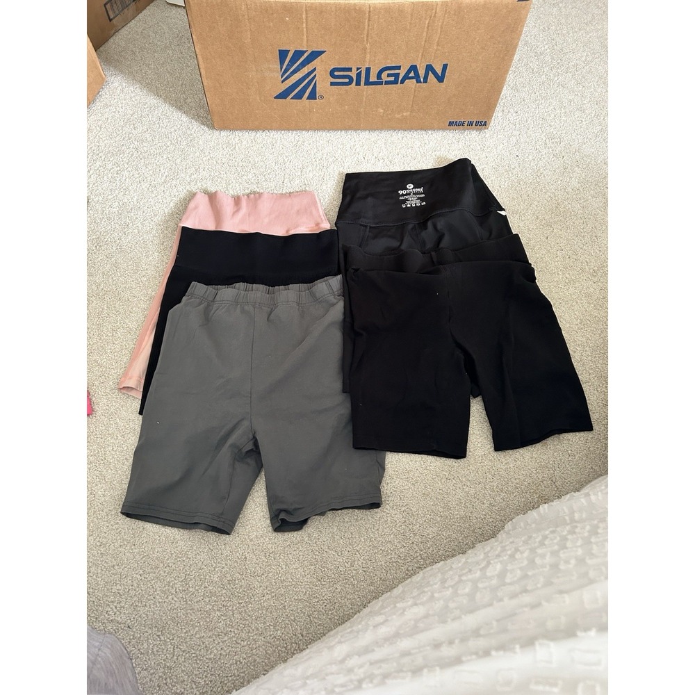 5 Pair Women's Athletic Shorts Elastic Waist